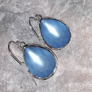 New Avon Pastel Blue and Silvertone Dangle Earrings $10